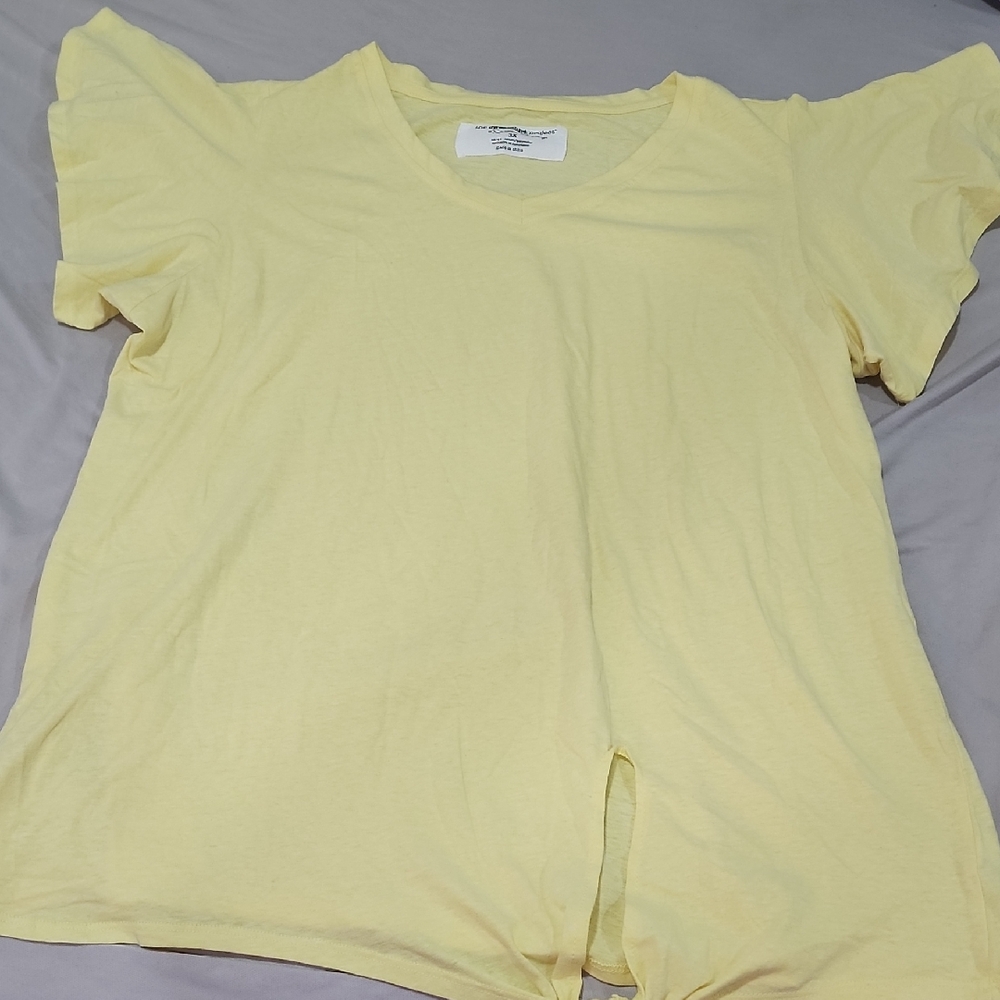 Yellow Short Sleeve Women's Top
